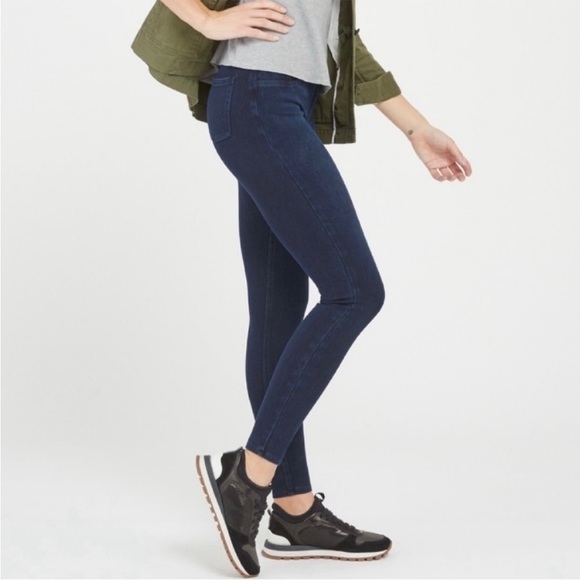 SPANX Jean-ish Ankle Leggings in Dark Navy Blue Sz S - Picture 4 of 16